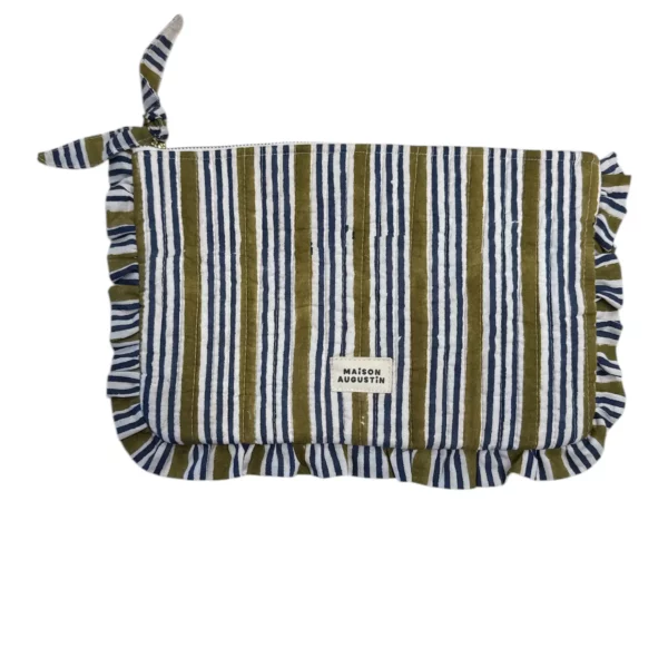 Grande pochette stripes kaki