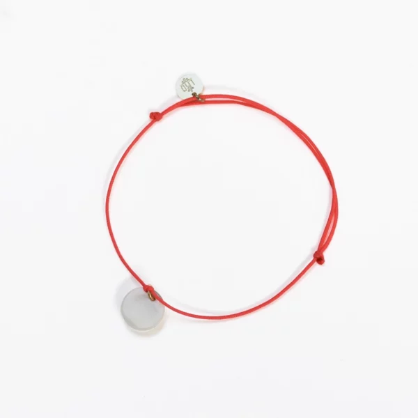 Bracelet médaillon coeur rose fluo – Image 2