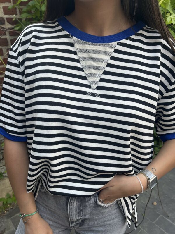 Tee-shirt oversize -rayures bleues