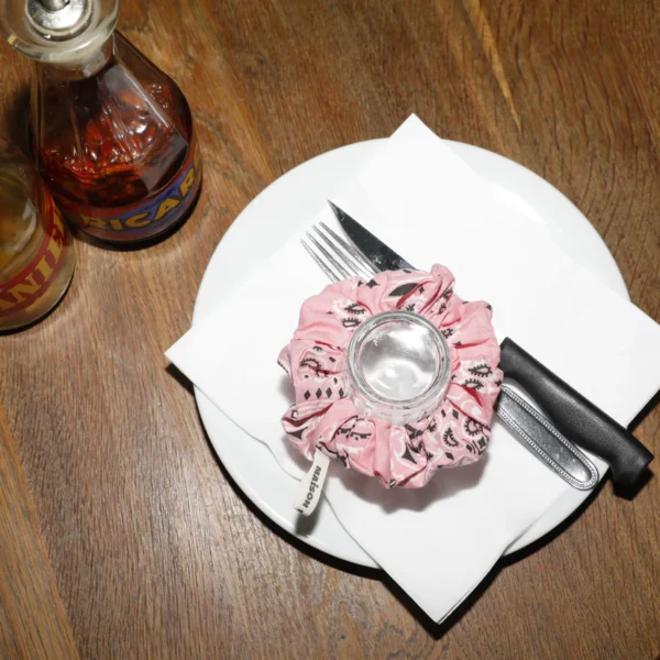 Chouchou bandana rose clair maison saussure