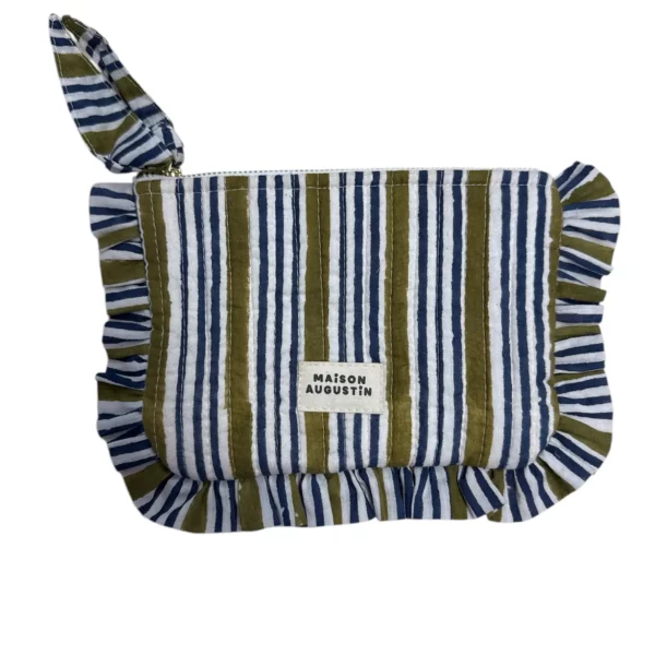 Petite pochette stripes vert