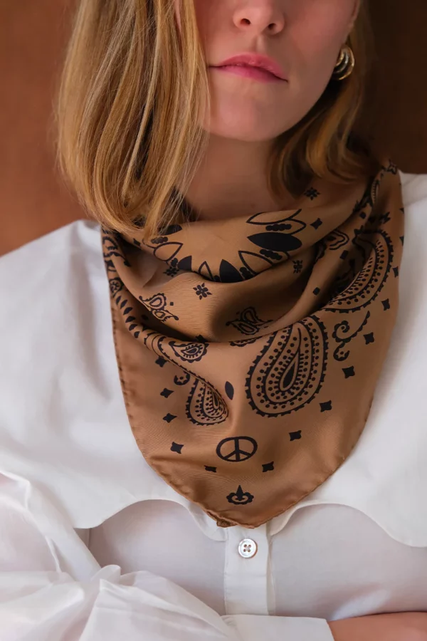 Foulard bandana soie - Malt - black – Image 2