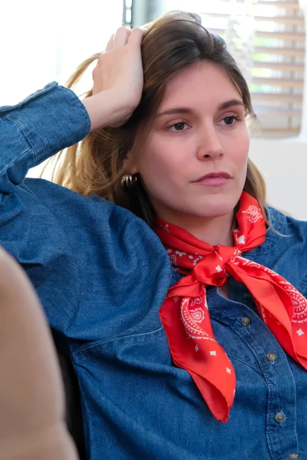 Foulard bandana soie - Flame – Image 4