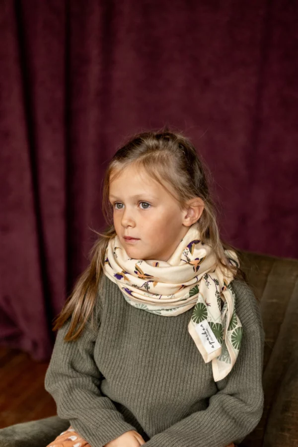 Grand Foulard Latika - Cerisier kaki – Image 2