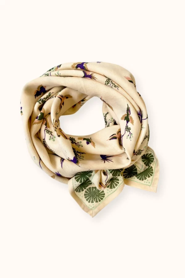 Grand Foulard Latika - Cerisier kaki – Image 3