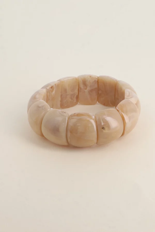 Bracelet en résine large beige