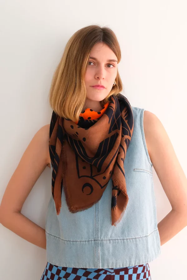 Foulard - Cheetah and Palm - Brown