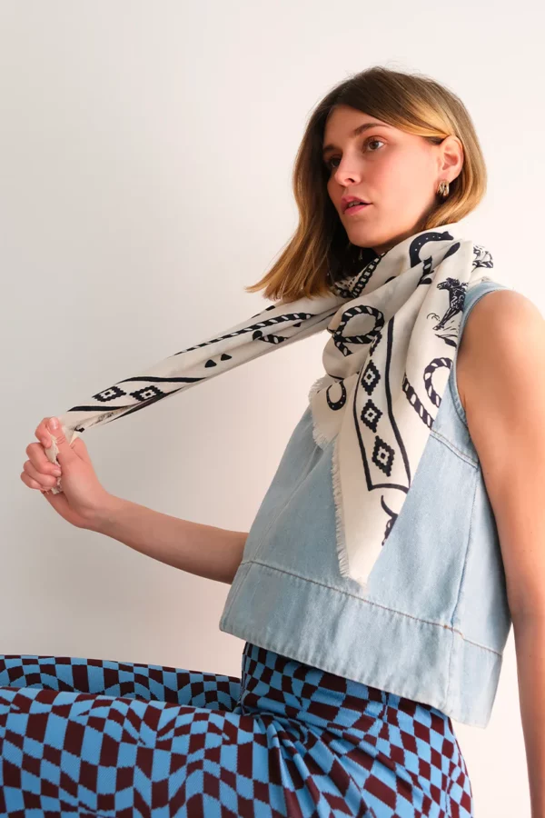 Foulard - Rodeo motel - White black – Image 2