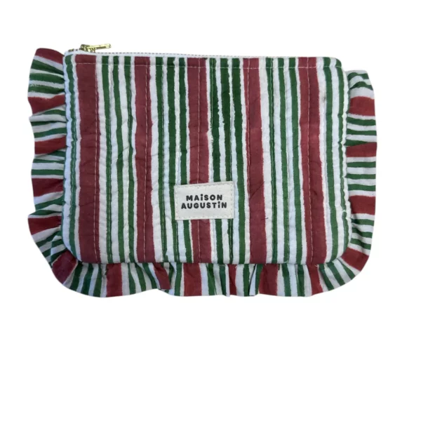 Petite pochette stripes brique