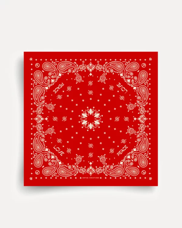 Foulard bandana soie - Flame – Image 3