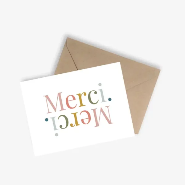 Carte deux merci - le papier graphique