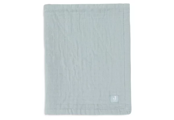 Couverture gaze de coton jacquard sea green – Image 2
