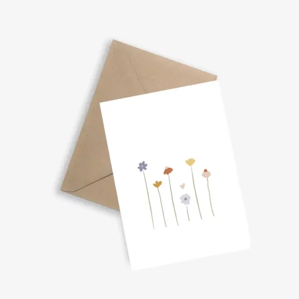 Carte 6 petites fleurs - le papier graphique
