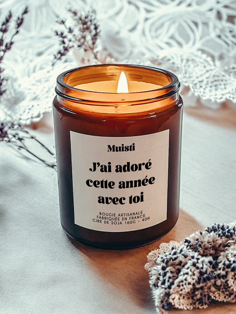 bougie parfumée - J'ai adoré cette année avec toi