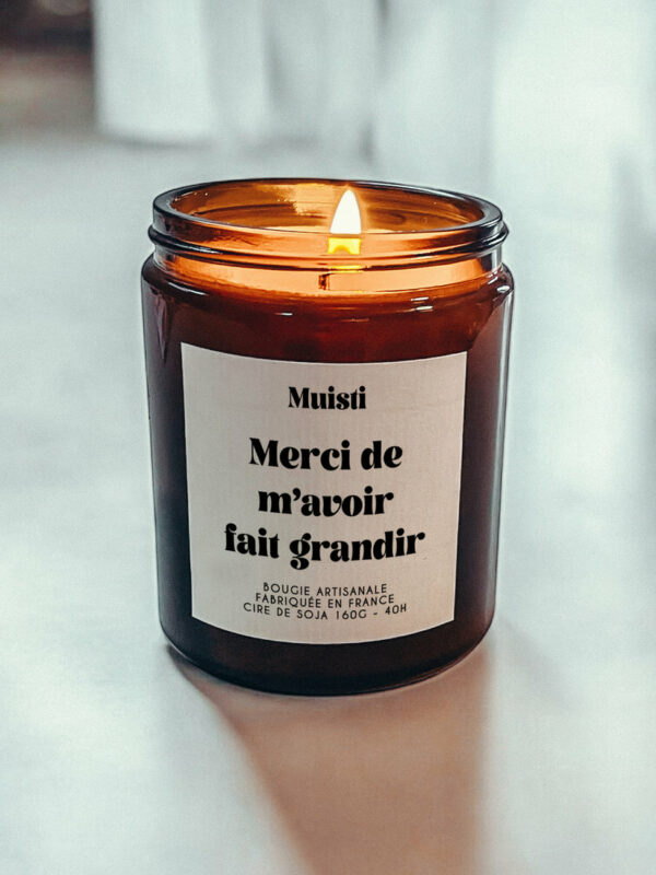 bougie parfumée - merci de m'avoir fait grandir