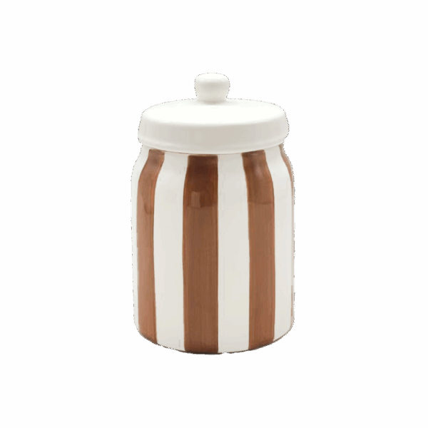 boite pot rayures marron