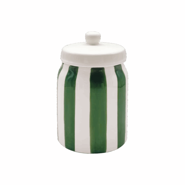 boite pot rayures vert