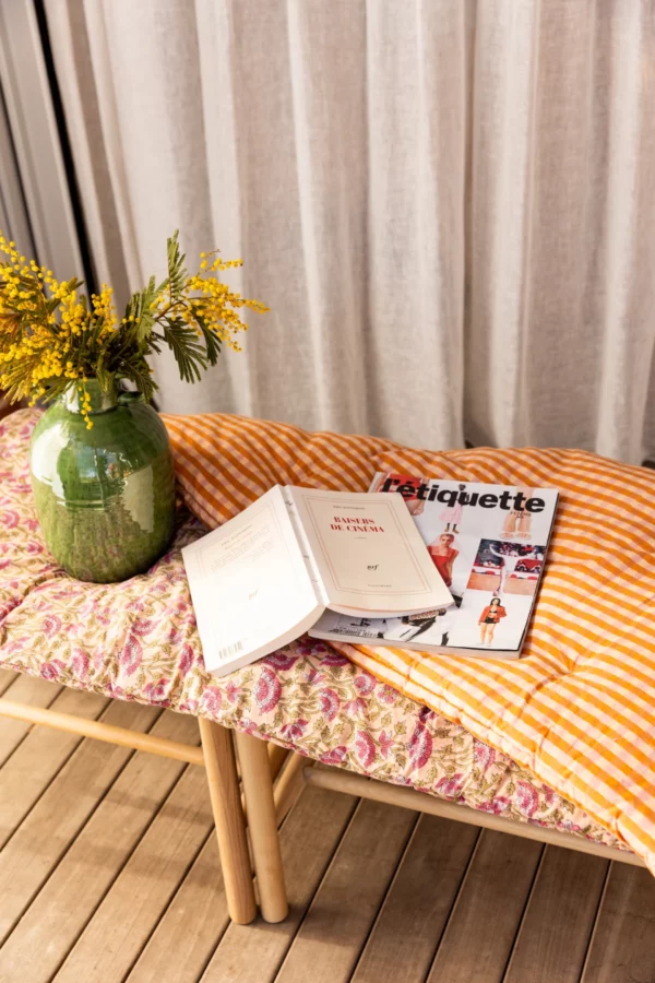 Matelas d'assise Rani - champêtre aubergine