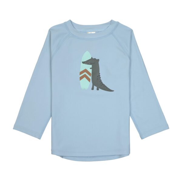Tee shirt ML anti UV - Crocodile bleu ciel