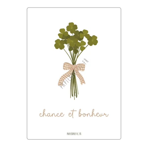 Carte Papier Poetic - Trèfle chance et bonheur