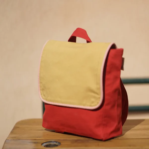 Sac à dos enfant - moutarde et rouge