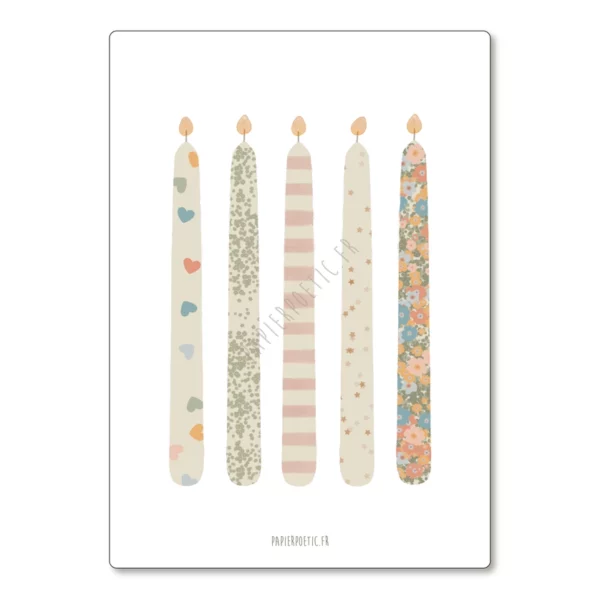 Carte Papier Poetic - Bougies à motifs