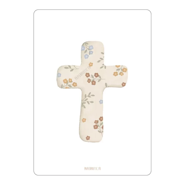 Carte Papier Poetic - Croix fleuries