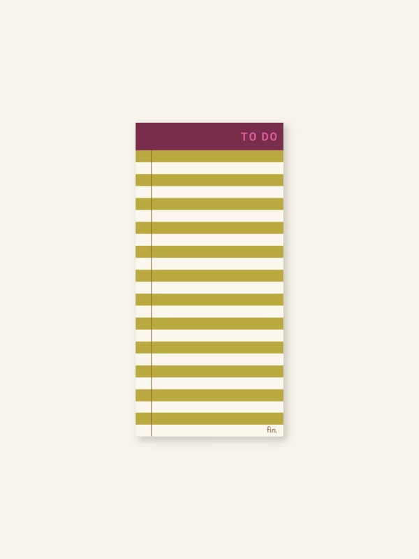 Bloc notes to do list olive rayé