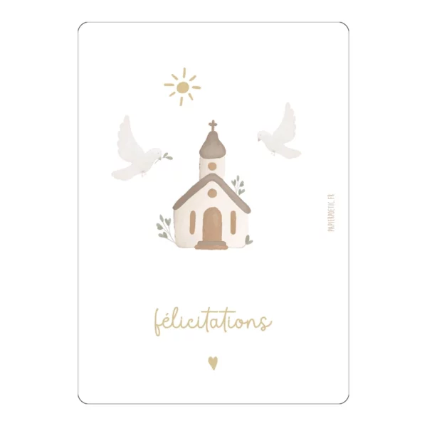 Carte Papier Poetic - Eglise félicitations