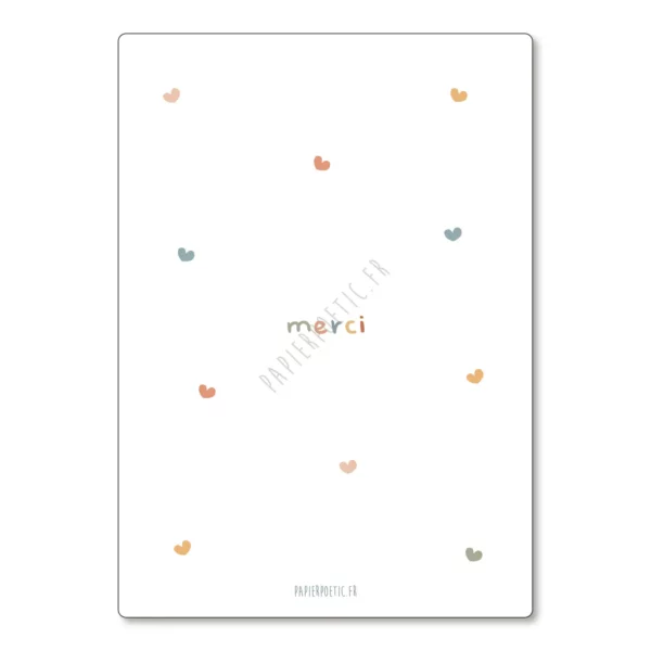 Carte Papier Poetic - Merci petit coeur