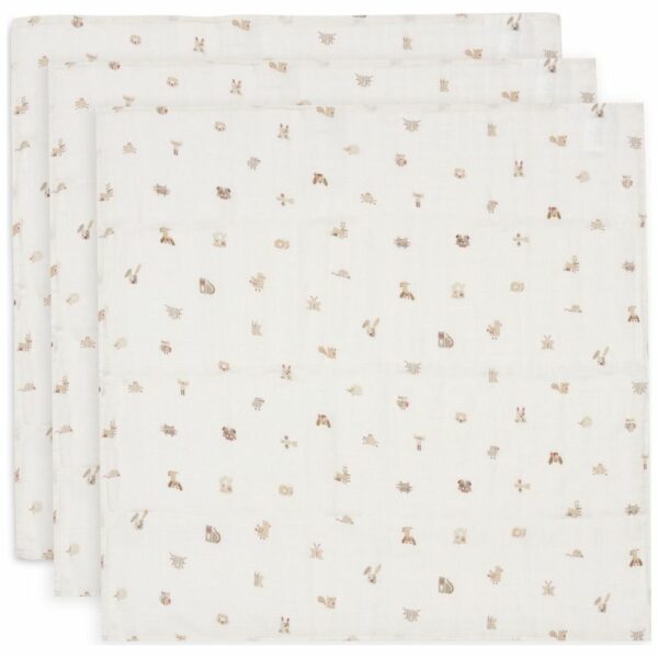 Lange gaze de Coton Small 70x70cm Animal Friends (3pack) – Image 3