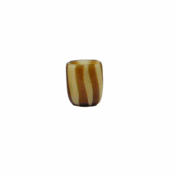 CANNES - photophore petit format - rayures ambre