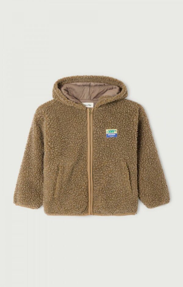 Veste courte ample ML zippée capuche hoktown - muscade chiné – Image 3