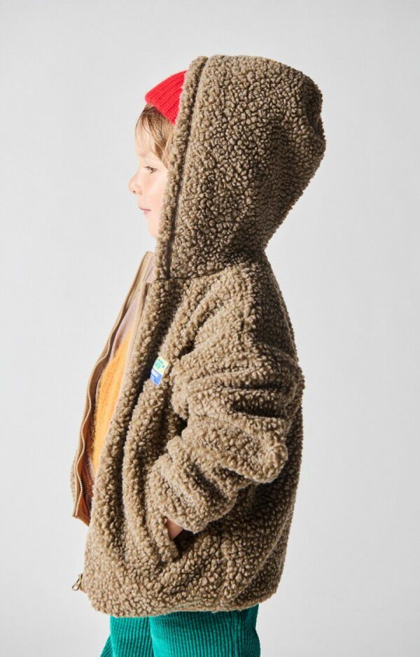 Veste courte ample ML zippée capuche hoktown - muscade chiné – Image 2