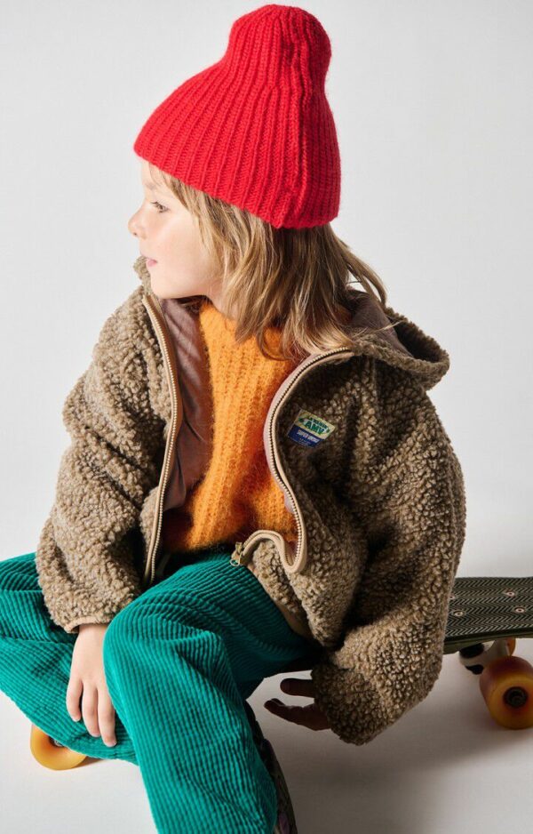 Veste courte ample ML zippée capuche hoktown - muscade chiné