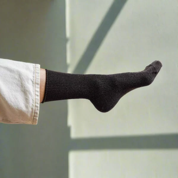 Chaussettes en lyocell KLUE Glitter Lurex chocolate dark brown – Image 2