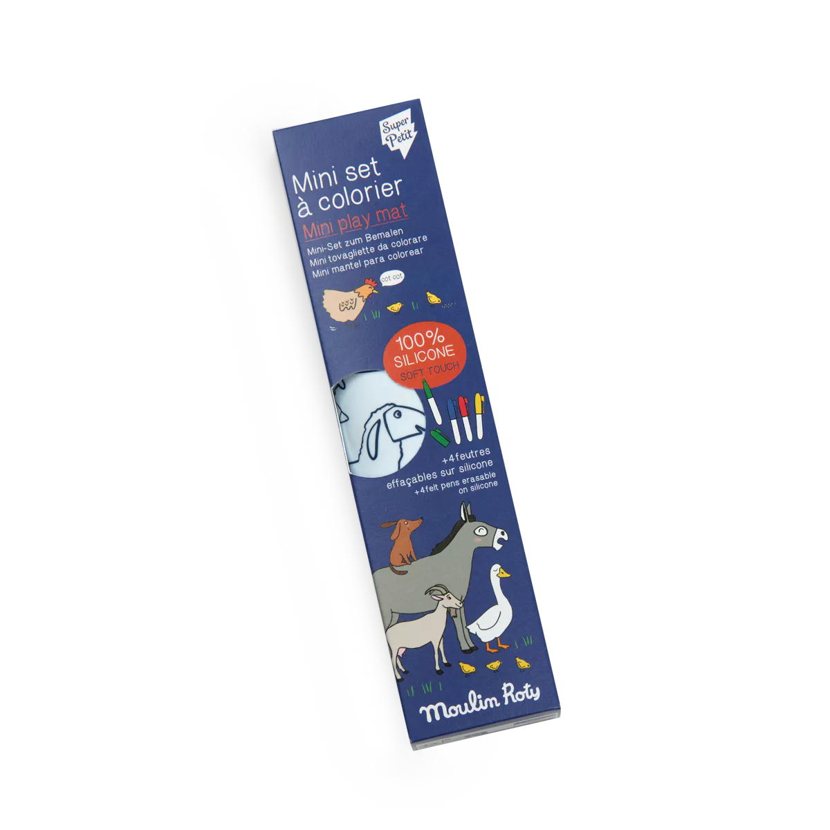 Mini set en silicone à colorier + 4 crayons la ferme – Image 3