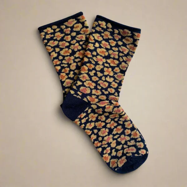 Chaussettes en lyocell KLUE Glitter leopard ambre – Image 3