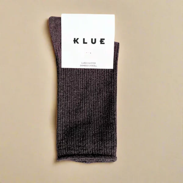 Chaussettes en lyocell KLUE Glitter Lurex chocolate dark brown – Image 3