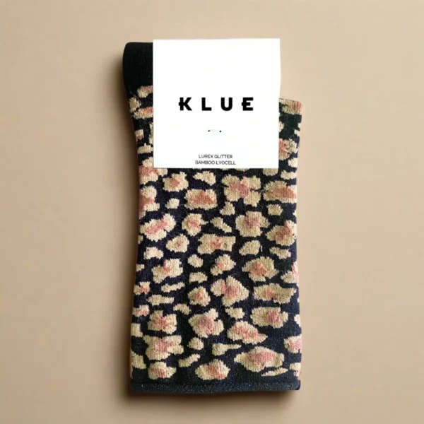 Chaussettes en lyocell KLUE Glitter leopard ambre
