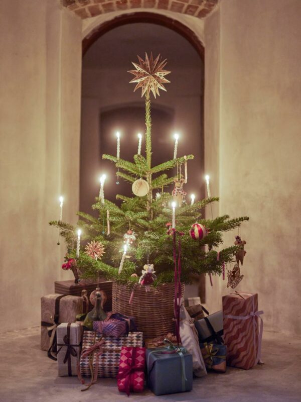 Boule de noel - rouge et écru – Image 3