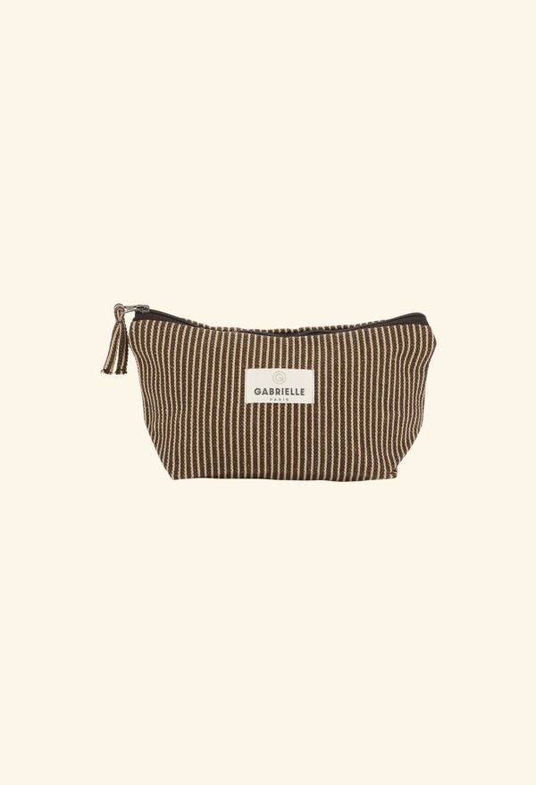 Trousse de beauté rayures café – Image 2