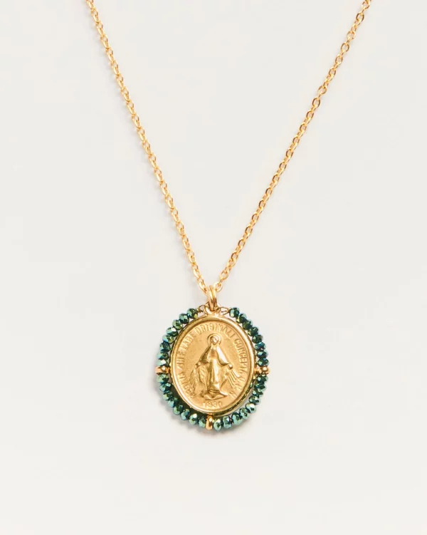 Santa Maria Azul shiny - collier médaillon