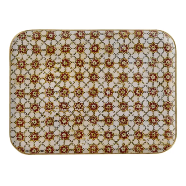 Plateau métal zéllige ocre brick  30x40