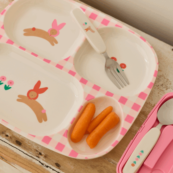 Assiette à compartiment chichi pompon