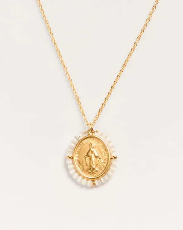 Santa Maria white - collier médaillon