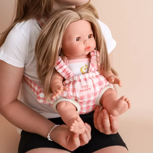 Porte bébé poupée  vichy rose