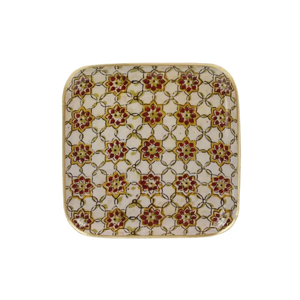 Plateau métal zéllige ocre brick 20x20cm – Image 2