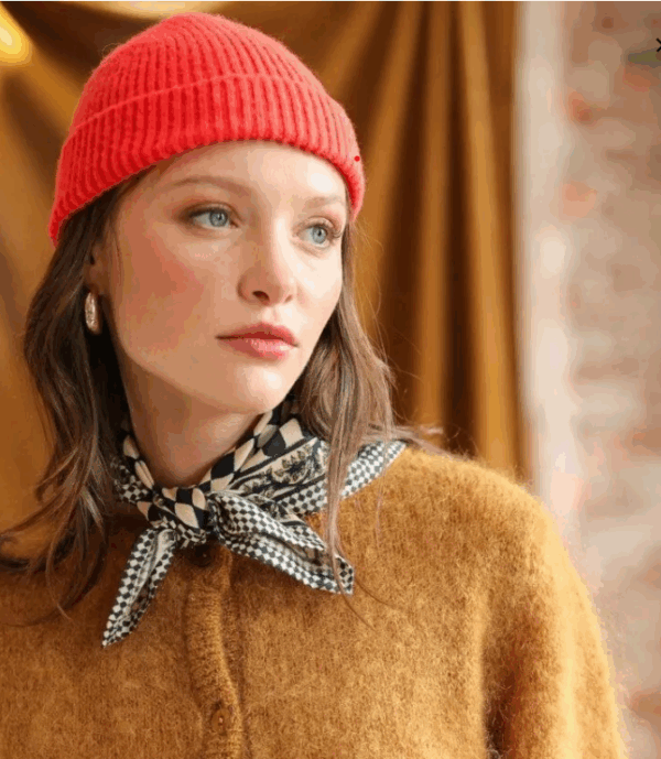 Petit foulard - Damier encre