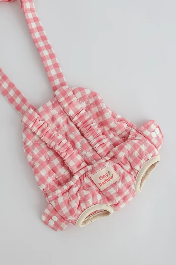 Porte bébé poupée  vichy rose – Image 2